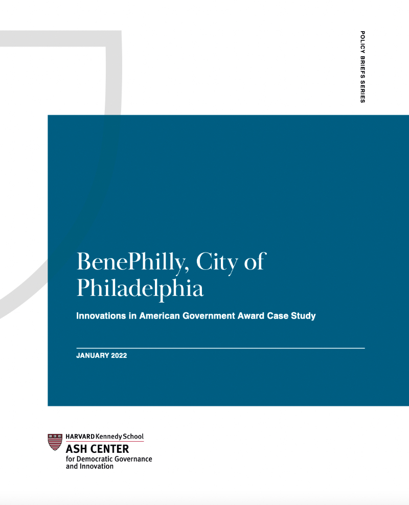 BenePhilly, City of Philadelphia: Innovations in American Government Award Case Study