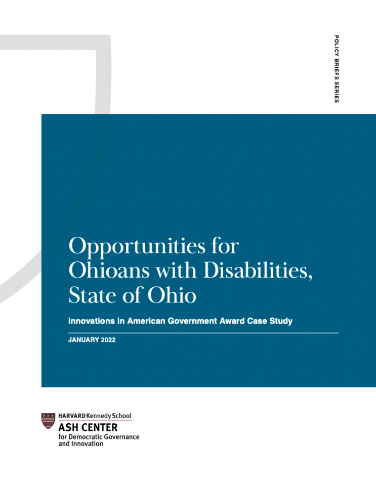 Opportunities for Ohioans with Disabilities, State of Ohio: Innovations in American Government Award Case Study