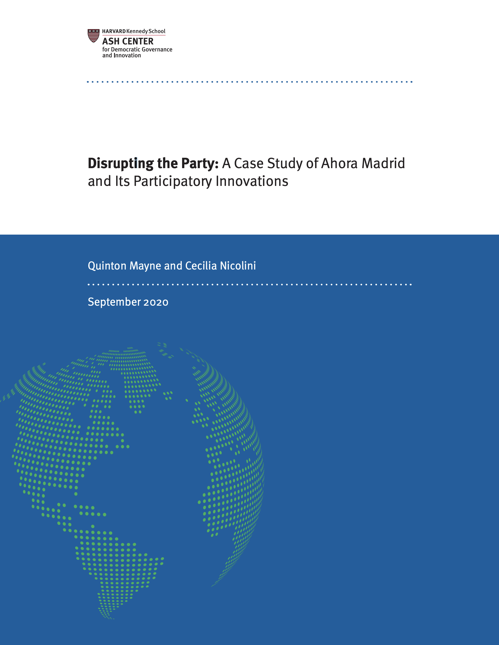 Disrupting the Party: A Case Study of Ahora Madrid and Its Participatory Innovations