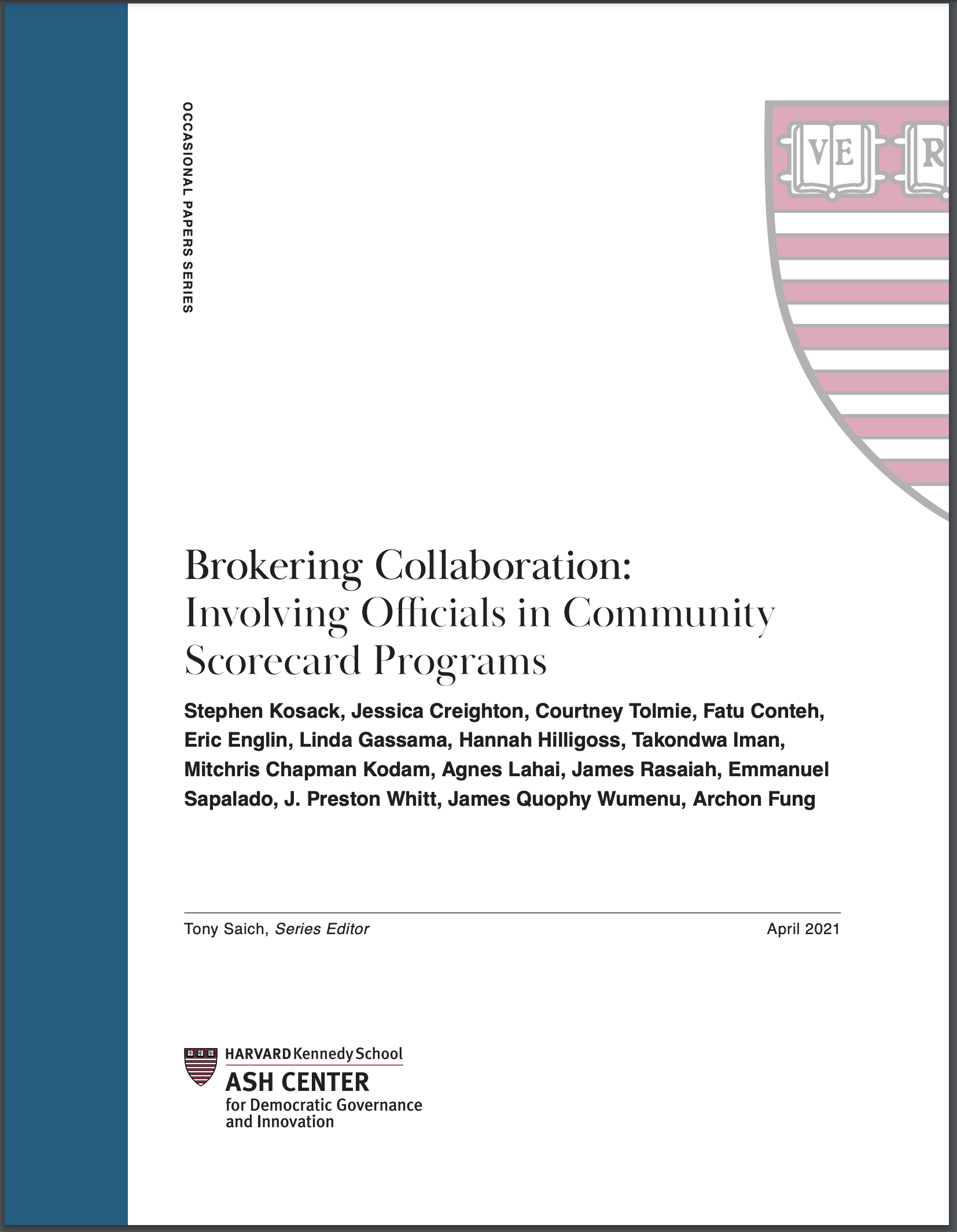 Brokering Collaboration: Involving Officials in Community Scorecard Programs