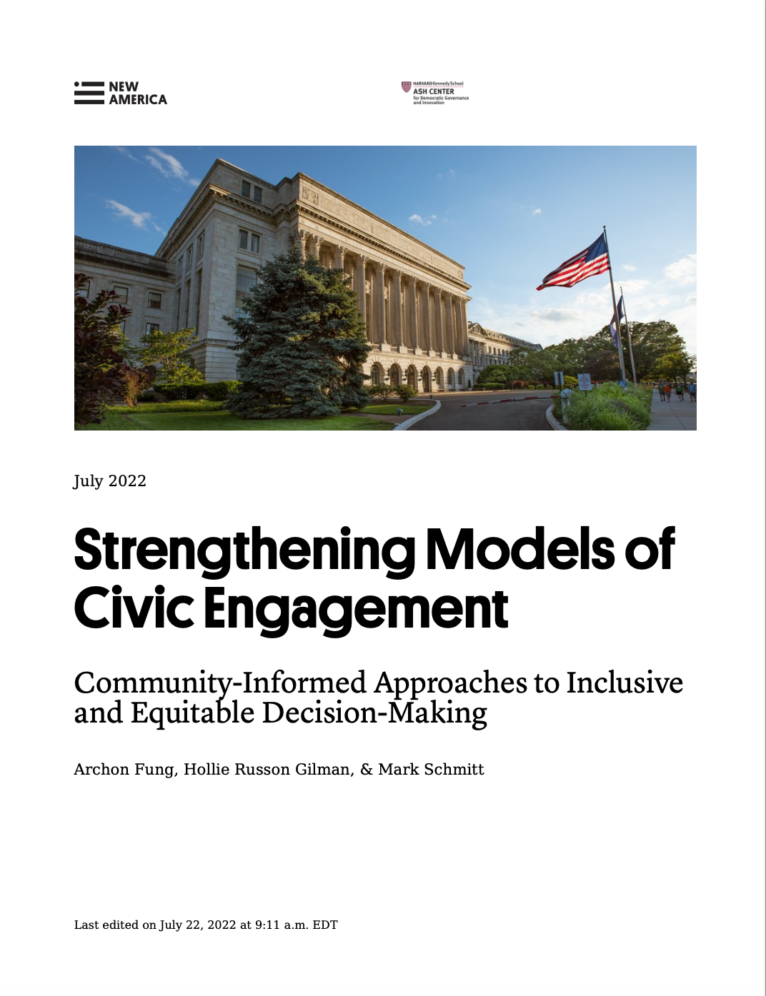 Strengthening Models of Civic Engagement: Community-Informed Approaches to Inclusive and Equitable Decision-Making
