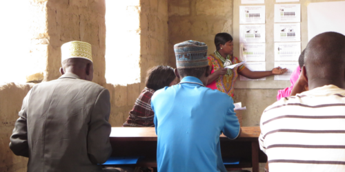 Instuctor teaching in Tanzania
