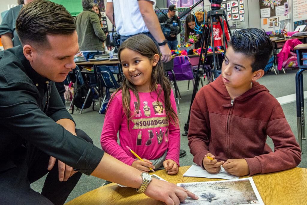 Two young students learn about the history and culture of the Agua Caliente (Photo courtesy of the Agua Caliente Band of Cahuilla Indians)
