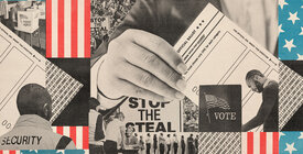 Collage of voting paraphernalia