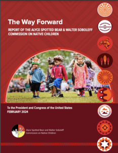 The cover of "The Way Forward" features Native children 