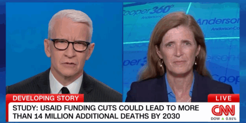 Samantha Power and Anderson Cooper on CNN.