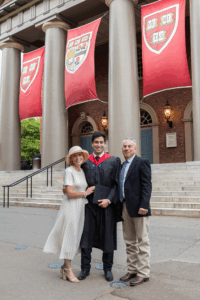 Cortez with his parents at graduation 