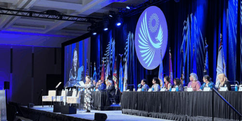 An image of the awards presentation.