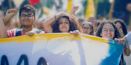 Young people protesting