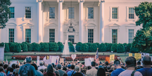 Protestors at the White House.