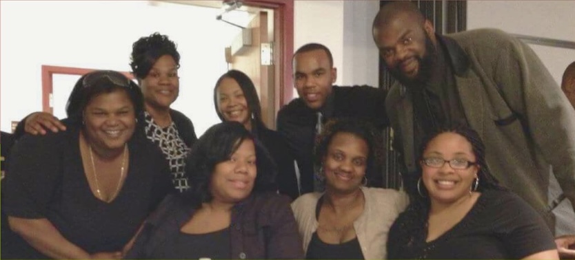 A family photo of George's grandchildren, along with his great nieces and nephews. 