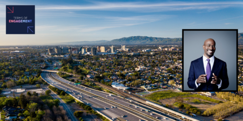 Picture of Silicon Valley with Van Jones and Terms of Engagement logo
