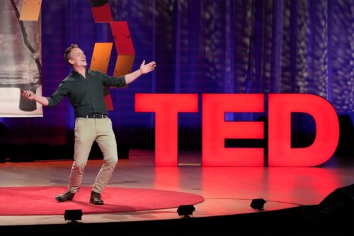 Jon Alexander on the Ted talk stage.