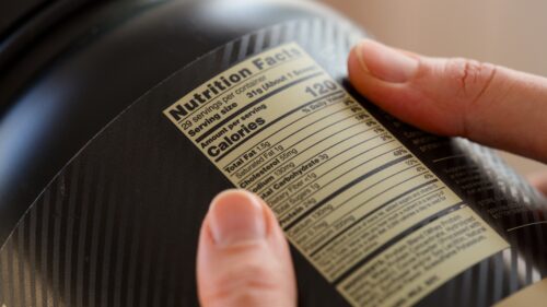 Customer looking at nurtitional label