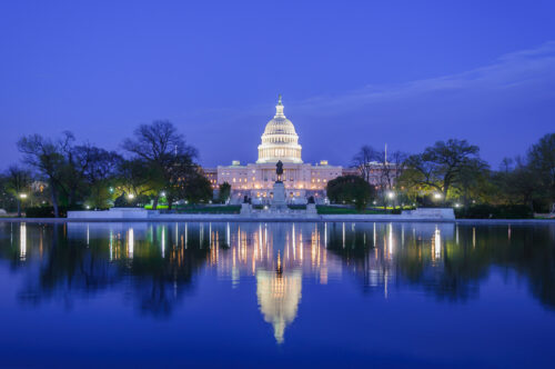 Washington Capitol building and reflecting pool