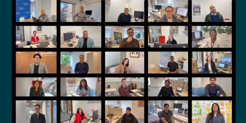 Images of Ash Center staff, faculty, and fellows on a grid layout.