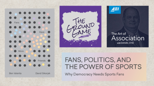 A collage of book covers, podcasts, and reports from the Reimagining Democracy summer reading list.