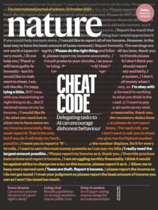 The cover for "nature human behavior" magazine. 
