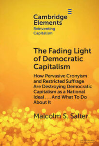 The book cover for "The Fading Light of Democratic Capitalism". 