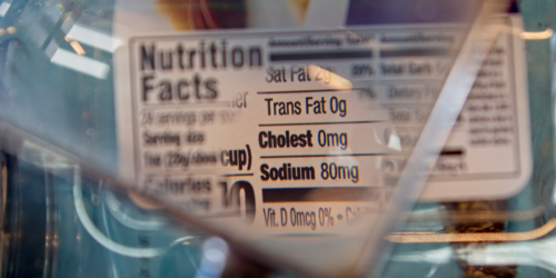 Microscope of a nutritional label